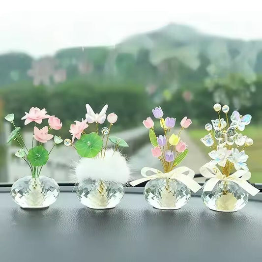 1pc Lucky Crystal Fruit Car Ornament, Elegant Home & Office Decor with Handcrafted Crystal Craftsmanship Car Interior/Bedroom