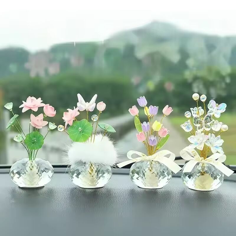 1pc Lucky Crystal Fruit Car Ornament, Elegant Home & Office Decor with Handcrafted Crystal Craftsmanship Car Interior/Bedroom